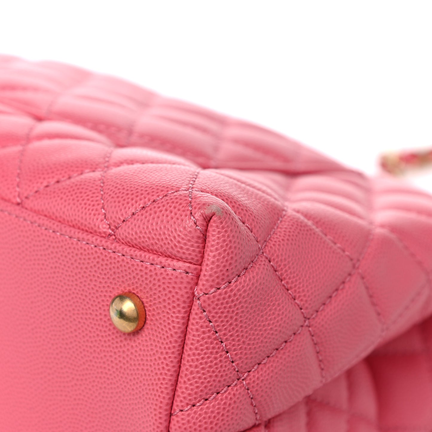 Caviar Quilted Small Coco Handle Flap Pink