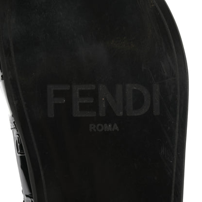 Fendi Raffia Rubber FF Woven Reflections Crisscross Slide Sandals 44 Black 5 of 6