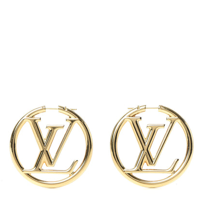 Louis Vuitton Metal Louise Hoop Earrings Gold 1 of 5