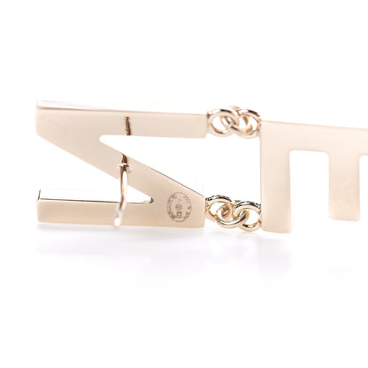 Chanel Metal Cha-Nel Logo Drop Earrings Gold 4 of 4