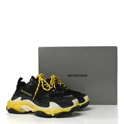 Balenciaga Fabric Mesh Womens Triple S Sneakers 37 Black Yellow 15 of 15