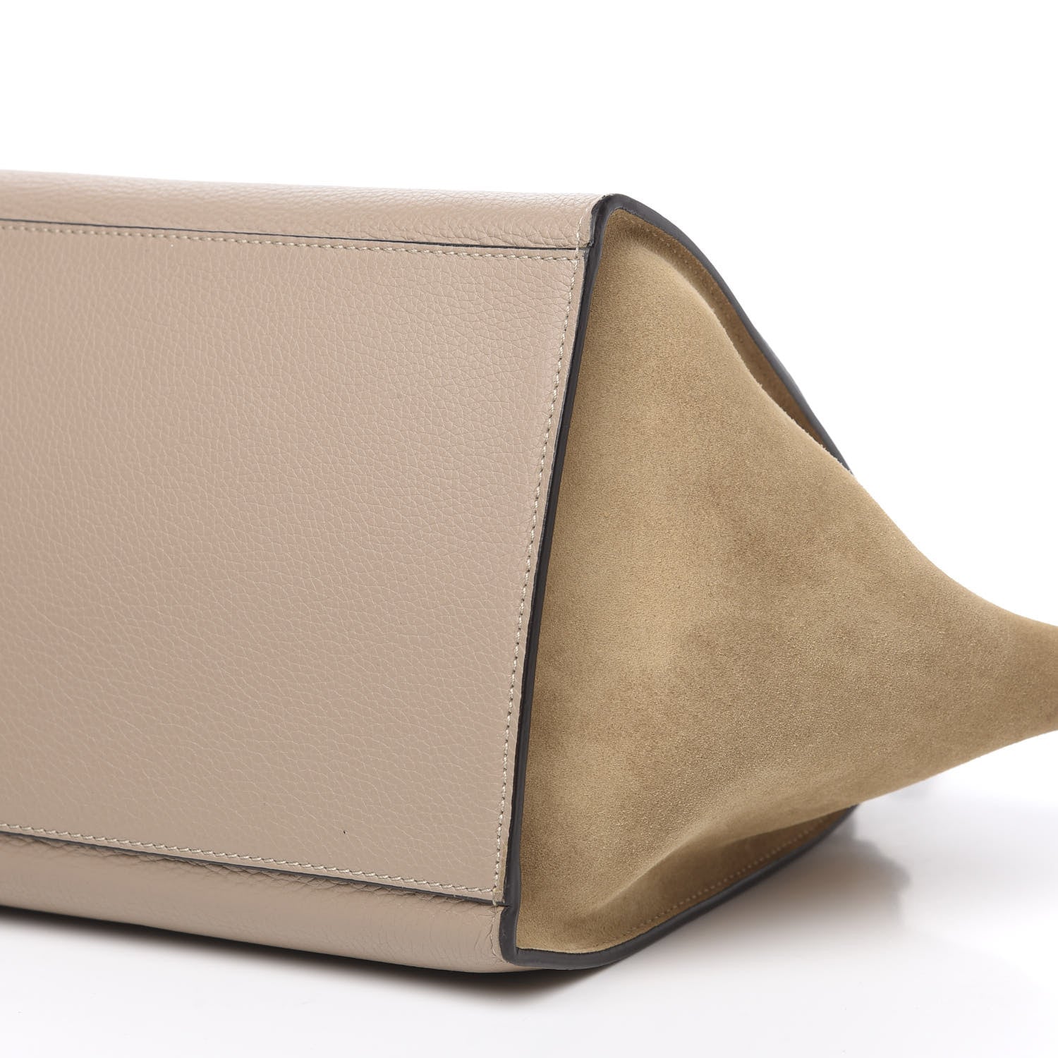 Celine Drummed Calfskin Suede Medium Trapeze Dune 9 of 10