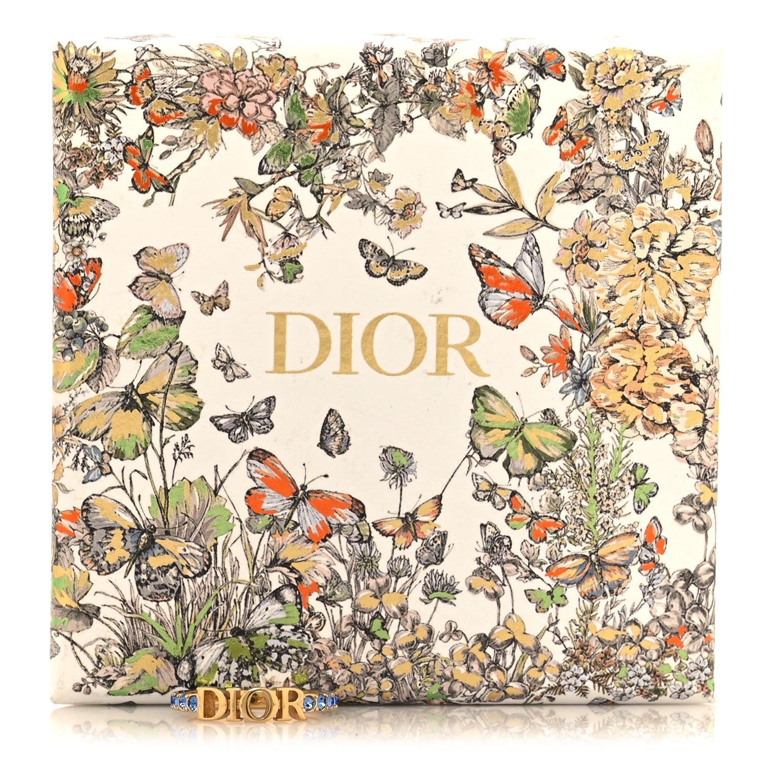 Christian Dior Metal Crystal Dio(R)evolution Ring L 55 7.25 Blue