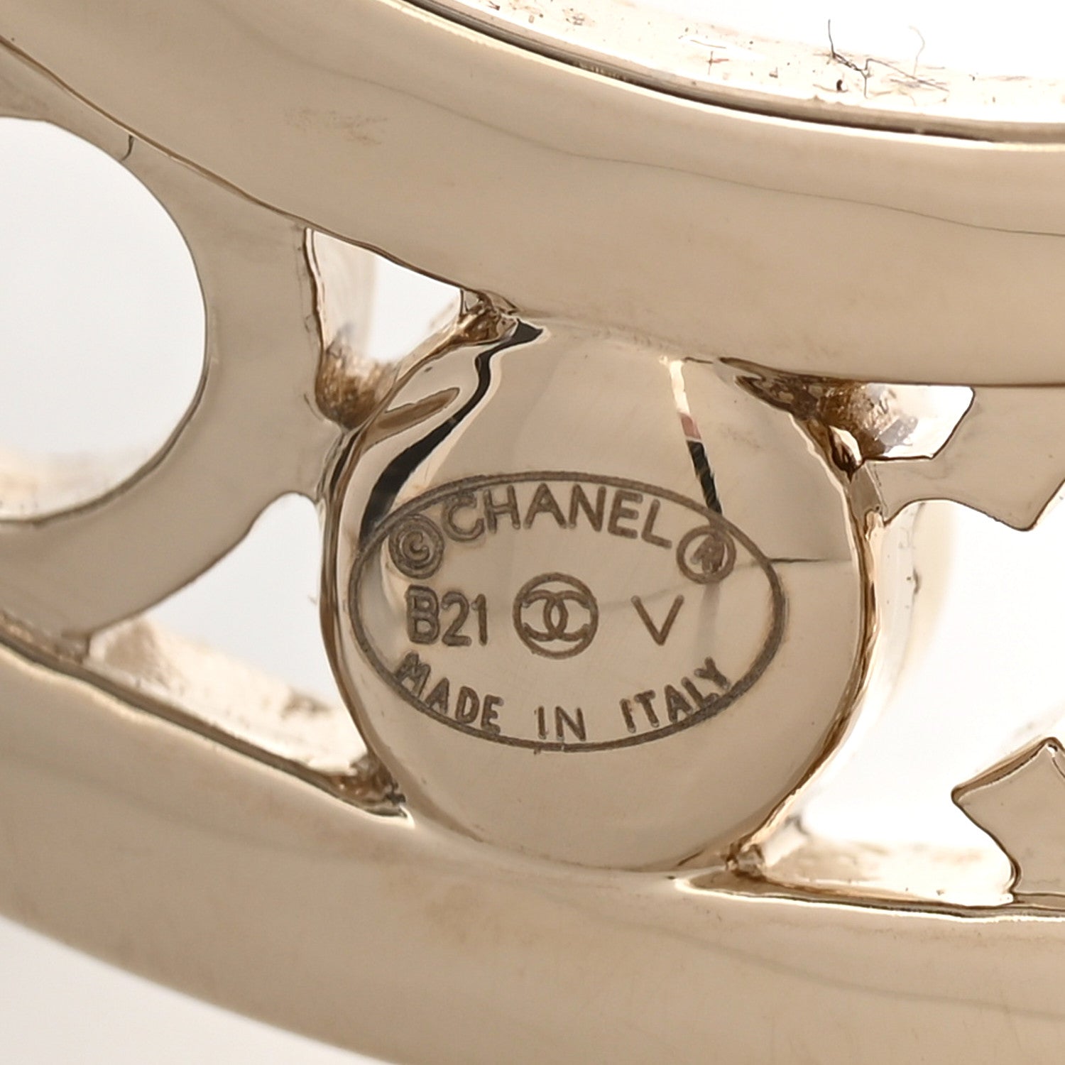 Chanel Crystal Pearl Coco CC Logo Brooch Gold 4 of 4