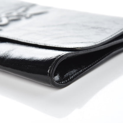 Saint Laurent Textured Patent Monogram Large Belle De Jour Clutch Black 13 of 13