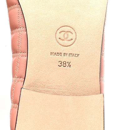 Chanel Lambskin Embroidered Grosgrain Quilted Cap Toe Ballerina Flats 38.5 Dark Pink Beige Black 7 of 9
