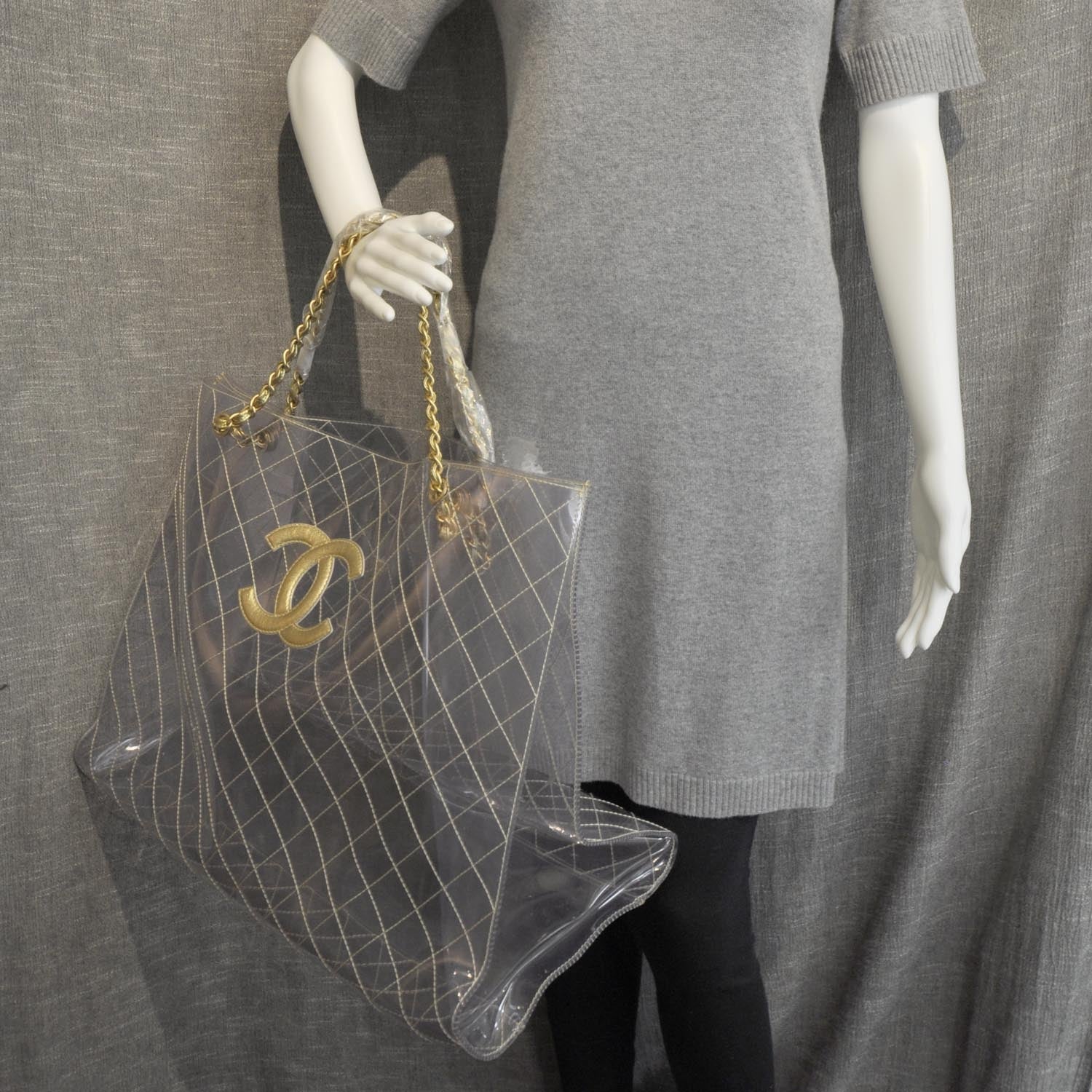 Chanel Vinyl Naked Large Beach Tote Gold 2 of 8