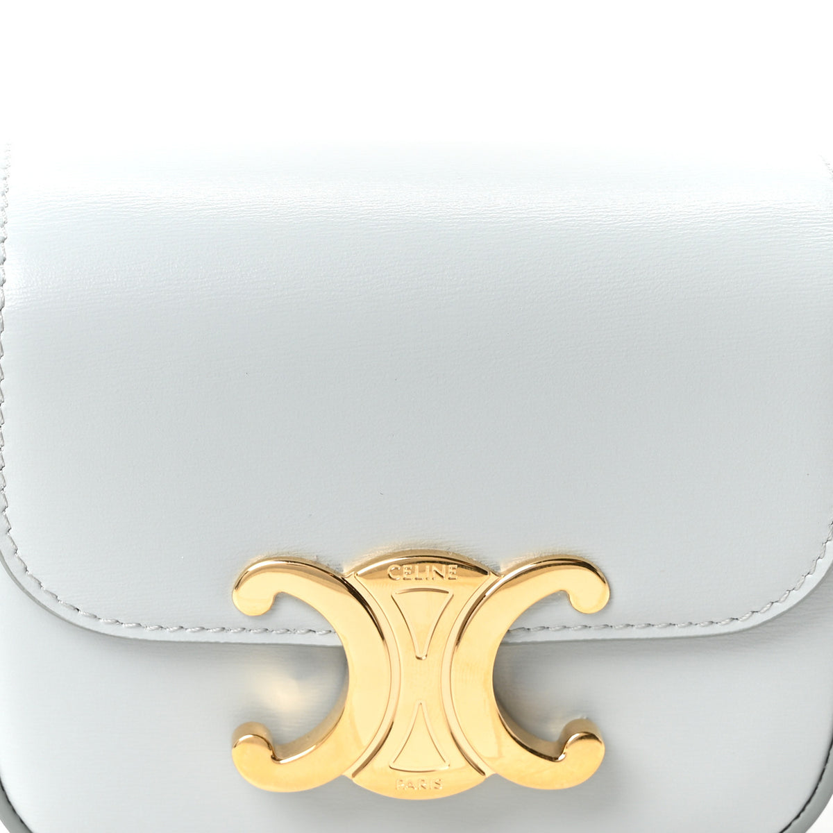 Shiny Calfskin Mini Triomphe Ice Blue