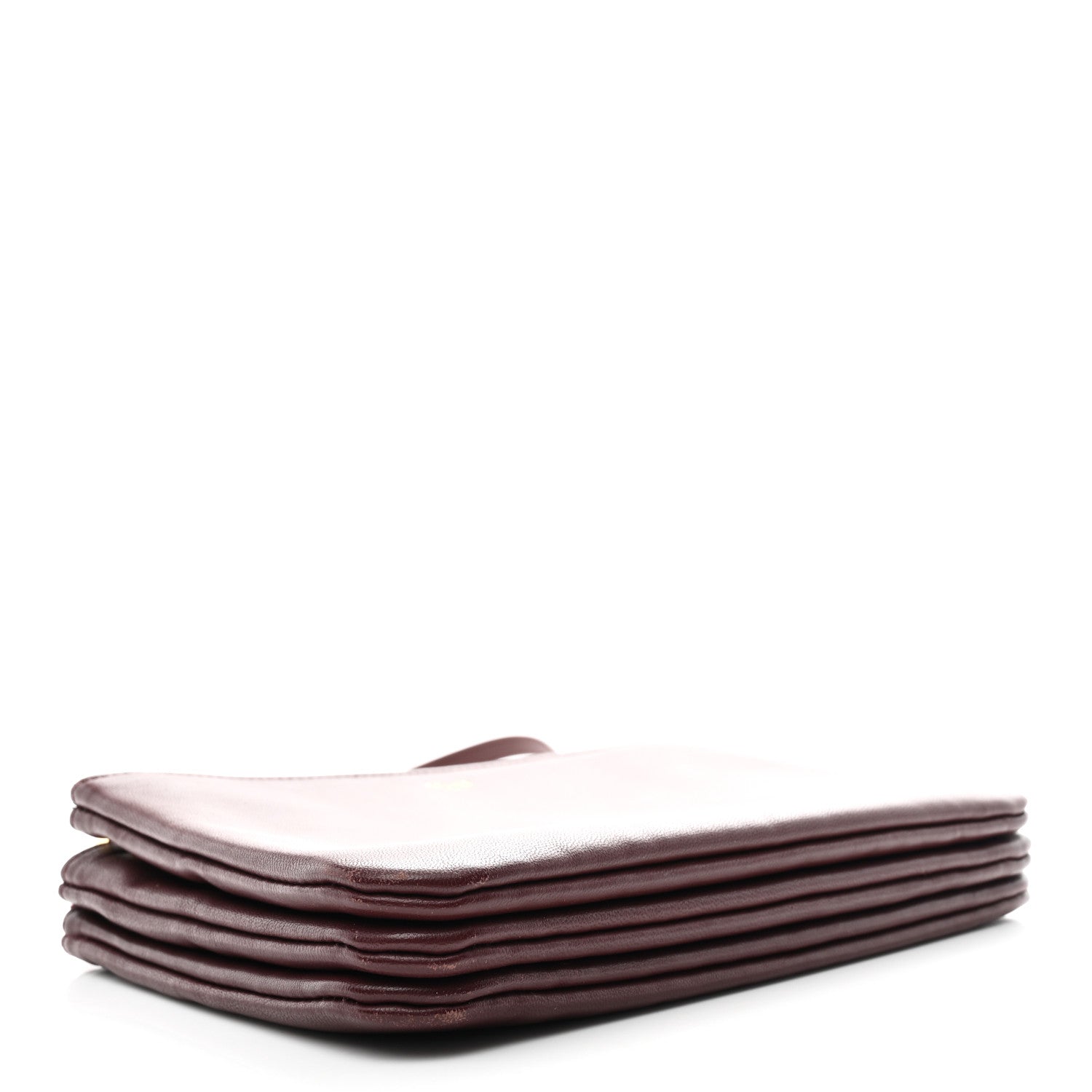Celine Lambskin Small Trio Crossbody Bag Burgundy 4 of 12
