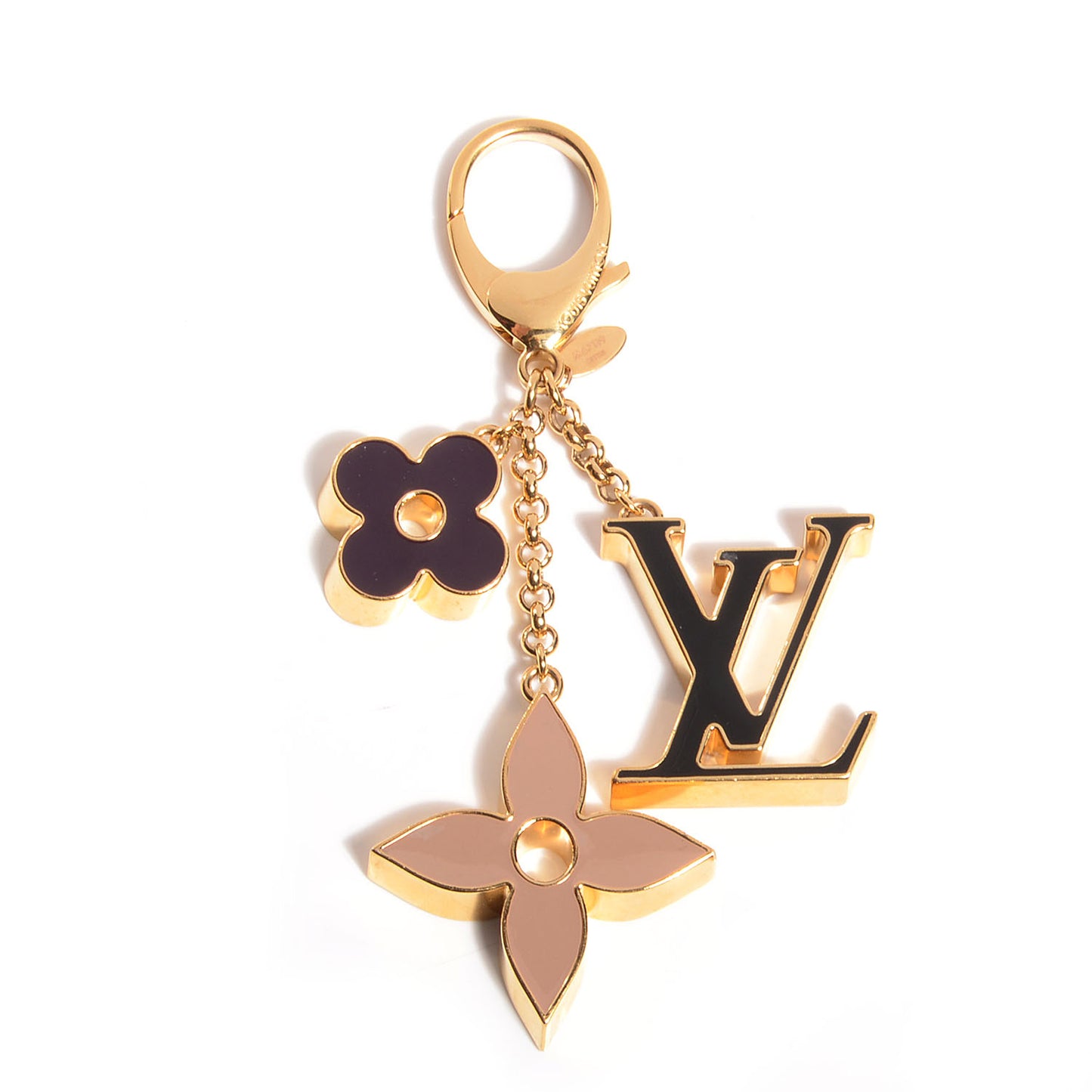 Fleur De Monogram Bag Charm Dore