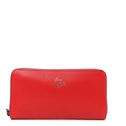 Christian Louboutin Calfskin Panettone Zip Around Wallet Red Black 1 of 7