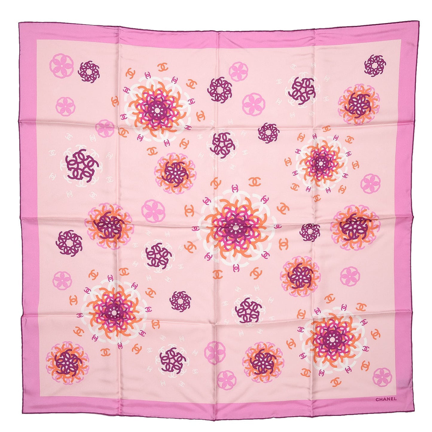 Silk CC Square Scarf Poudre Rose