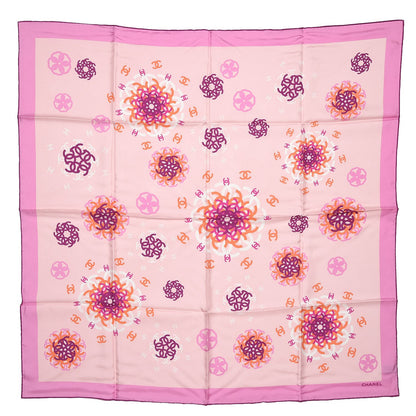 Chanel Silk CC Square Scarf Poudre Rose 1 of 5
