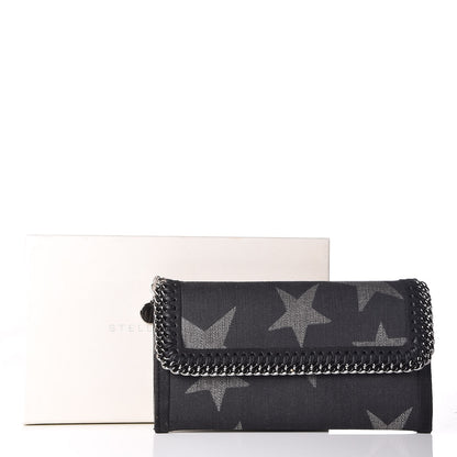 Stella McCartney Denim Star Print Falabella Continental Flap Wallet Black 8 of 10