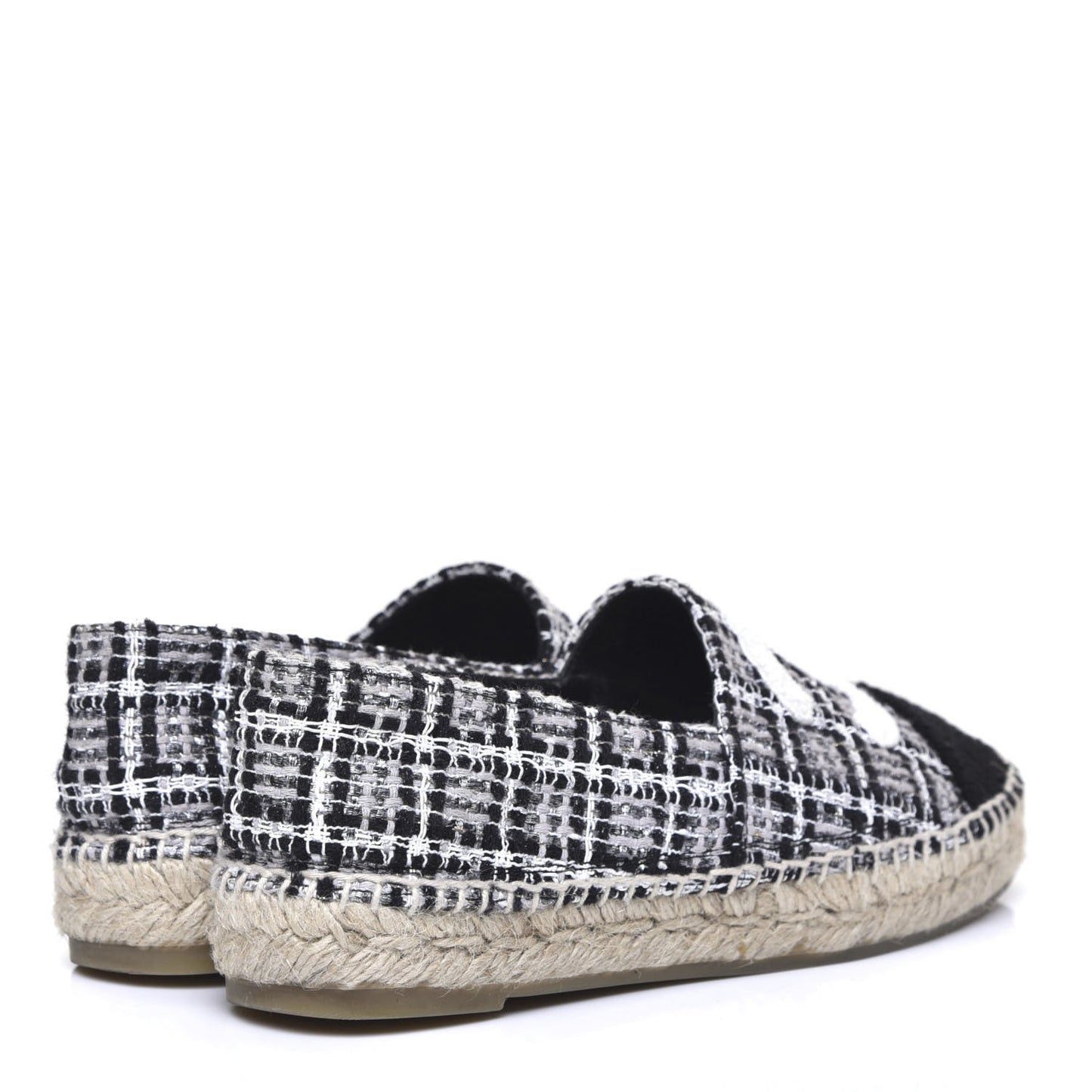 Tweed CC Espadrilles 36 Black White