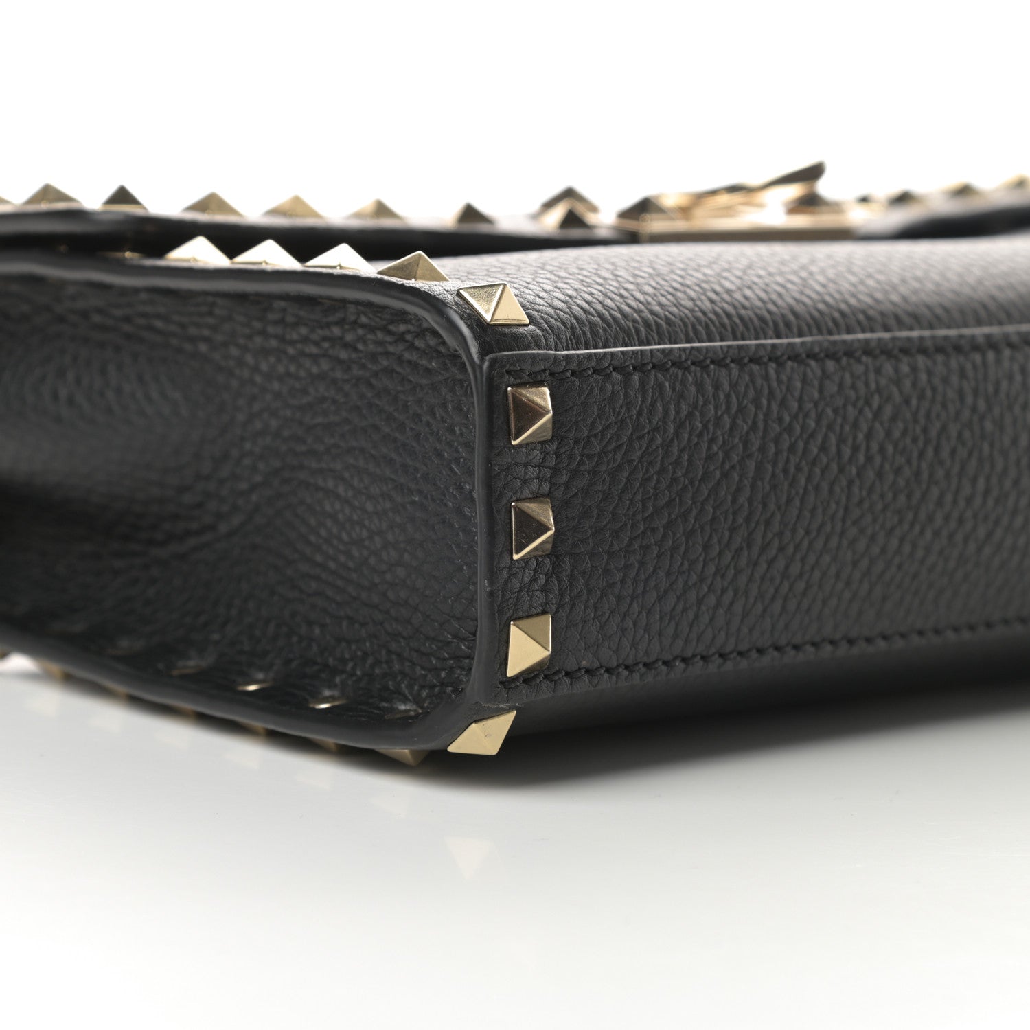 Valentino Garavani Pebbled Calfskin Medium Rockstud Flip Lock Crossbody Bag Black 8 of 11