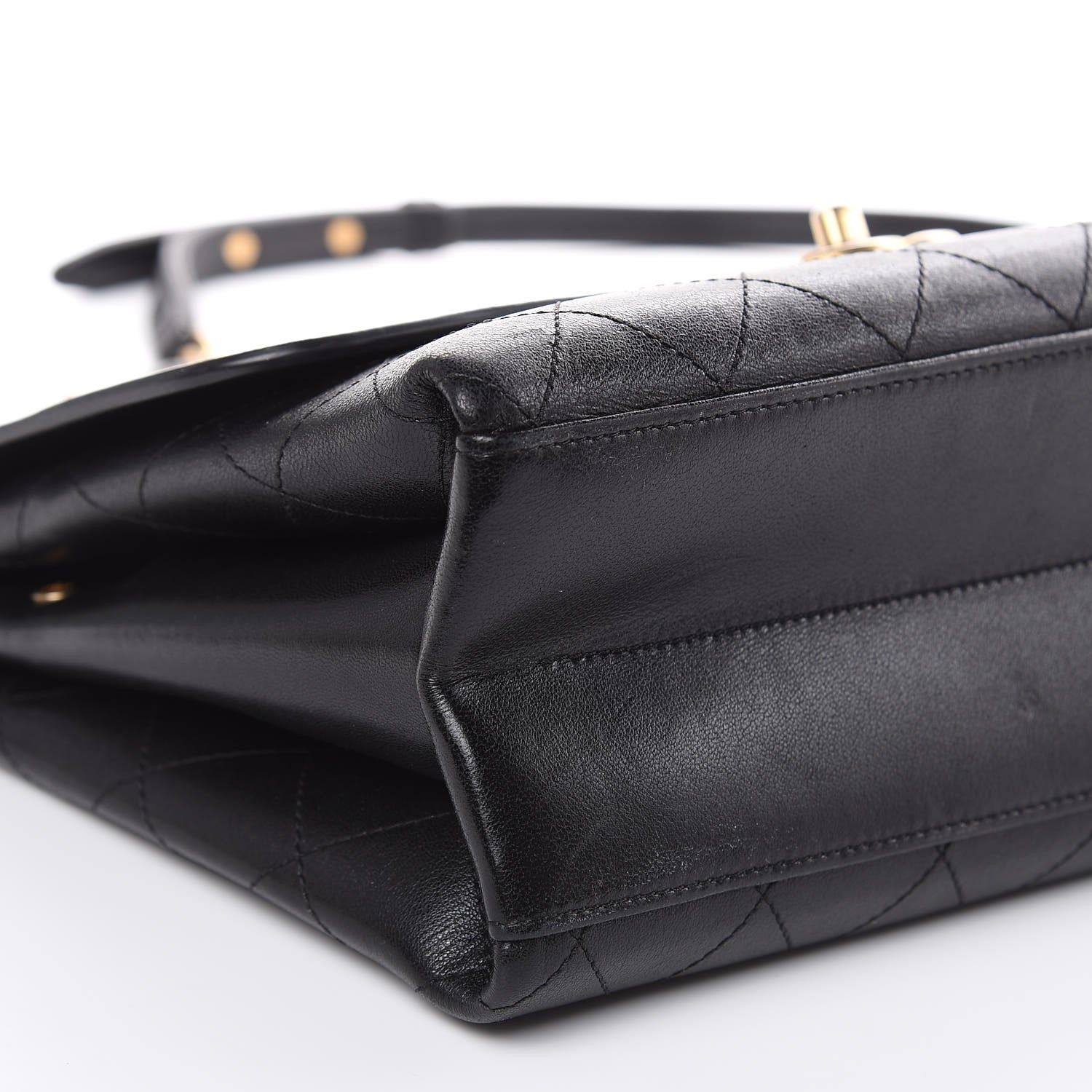 Chanel Lambskin Stitched Medium Coco Luxe Handle Flap Black 8 of 14