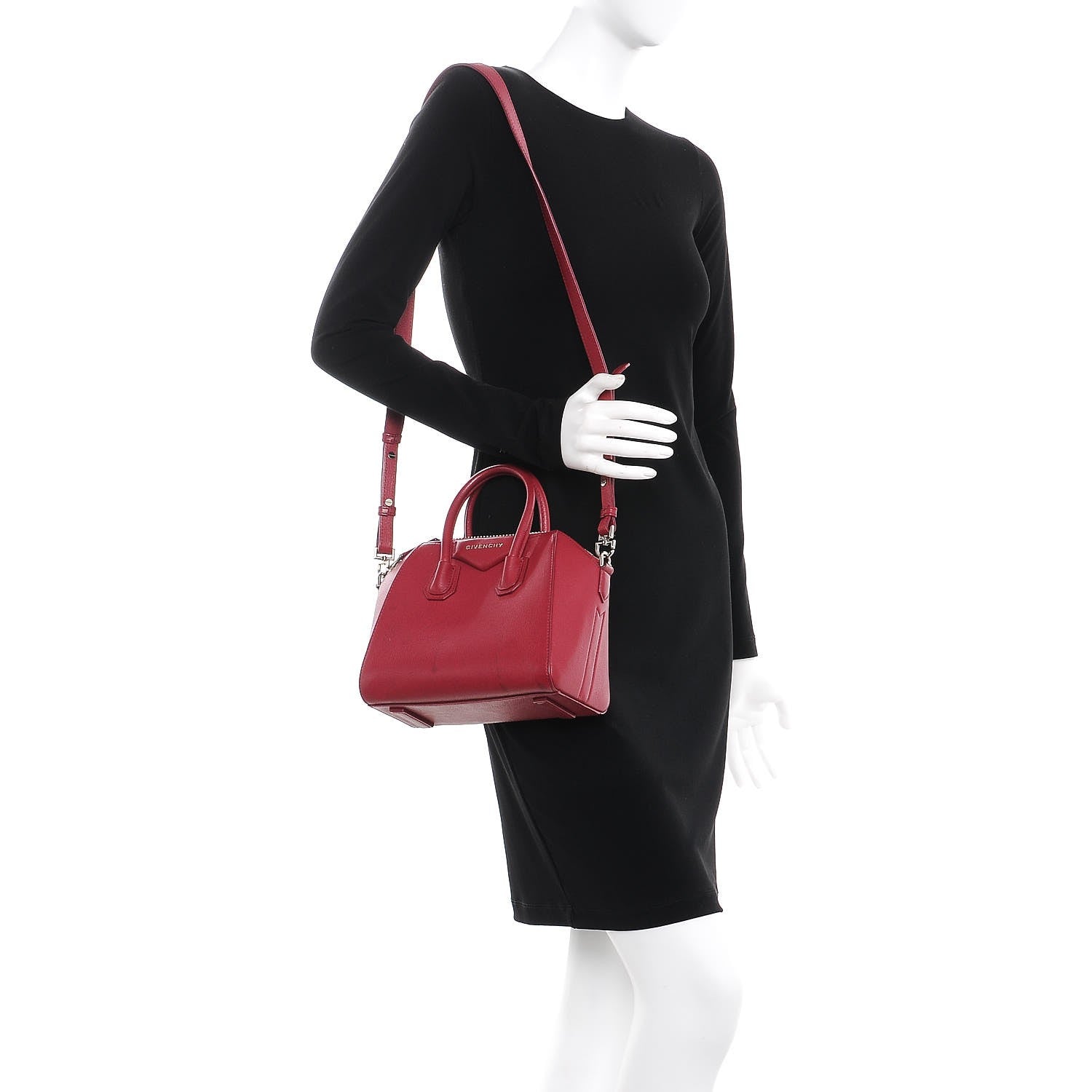 Givenchy Sugar Goatskin Mini Antigona Raspberry 2 of 10
