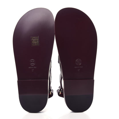 Chanel Grained Calfskin Velcro Dad Sandals 37 Maroon 6 of 11