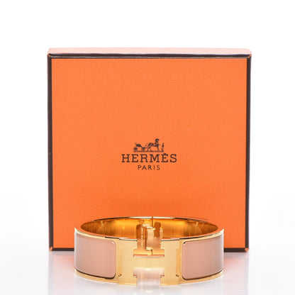 Hermes Enamel Wide Clic Clac H Bracelet GM Rose Poudre 5 of 5