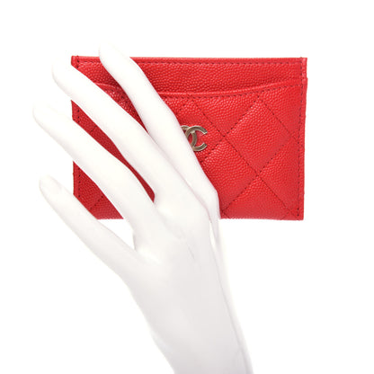 Chanel Caviar Quilted Card Holder Red 2 of 9