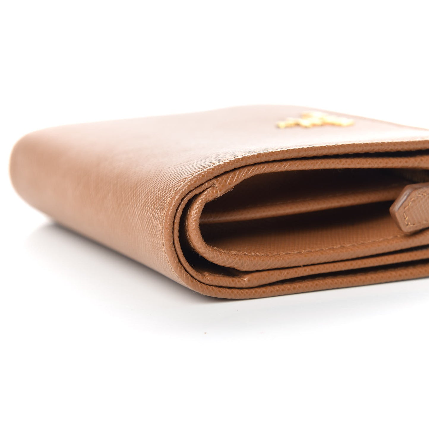 Saffiano Metal Compact Wallet Caramel
