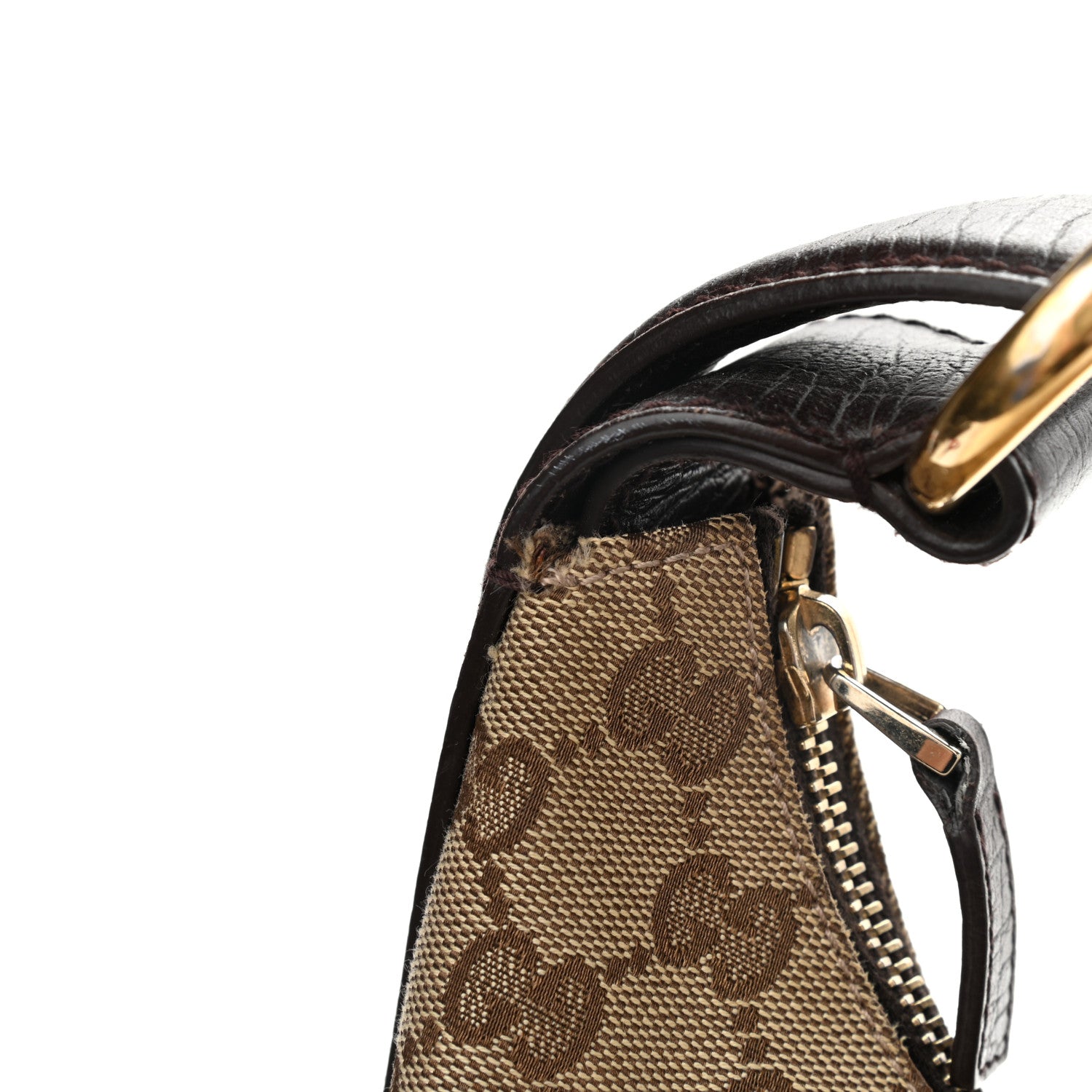 Gucci Monogram Medium Horsebit Chain Hobo Dark Brown 13 of 18