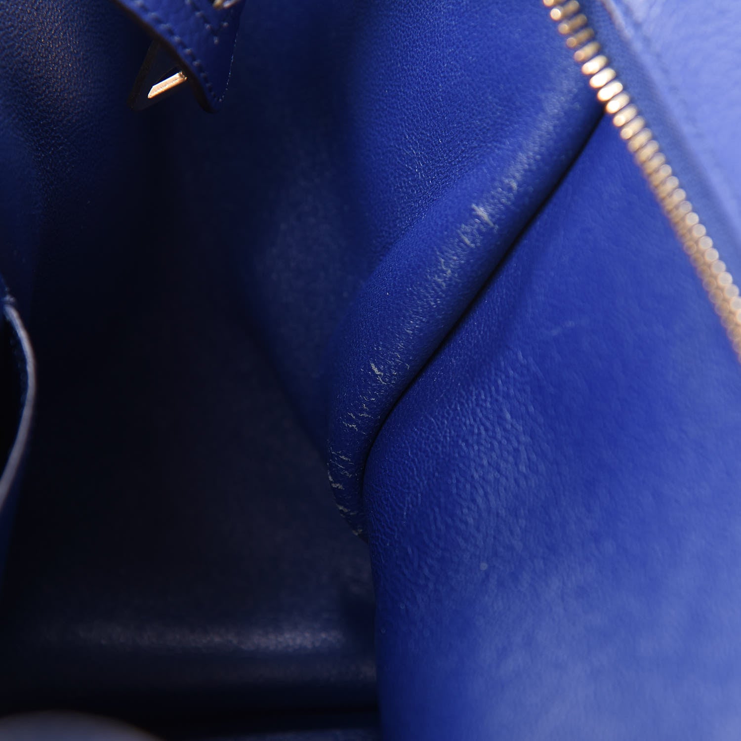 Celine Drummed Calfskin Suede Small Trapeze Indigo 13 of 24