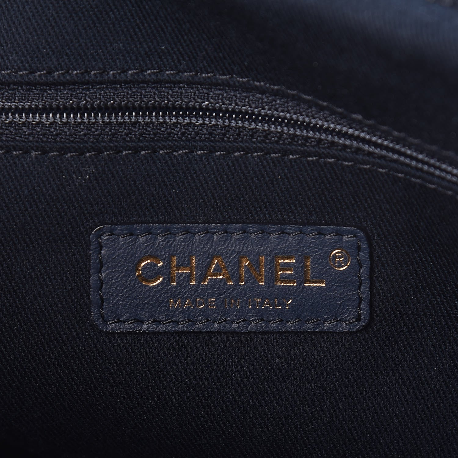 Chanel Lurex Canvas Medium Deauville Tote Navy Blue Gold 6 of 10