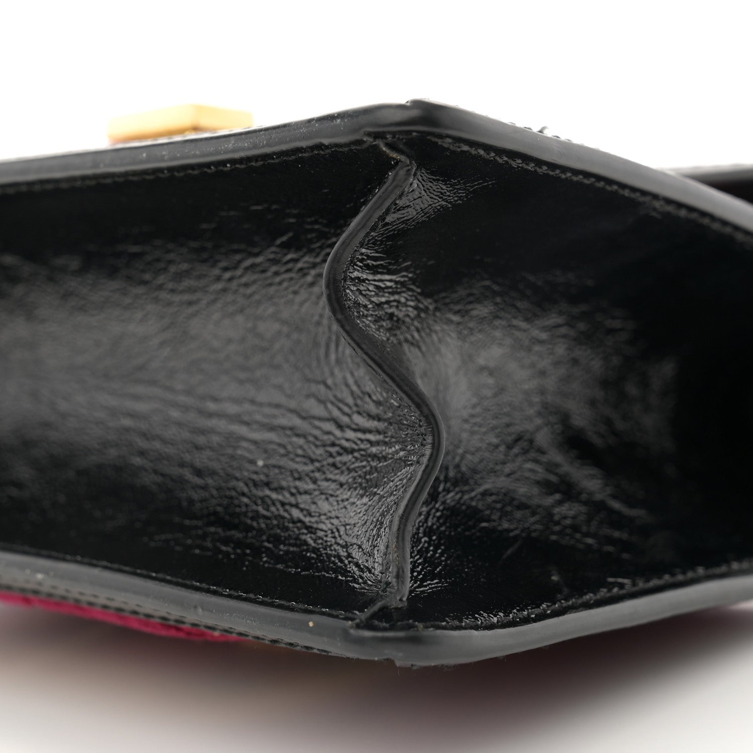 Gucci Velvet GG Monogram Mini Sylvie Top Handle Bag Red Cipria Black 10 of 13