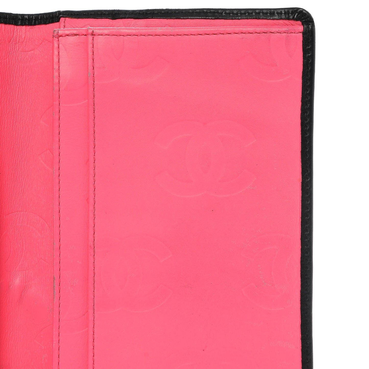 Calfskin Quilted Cambon Yen Wallet Black White