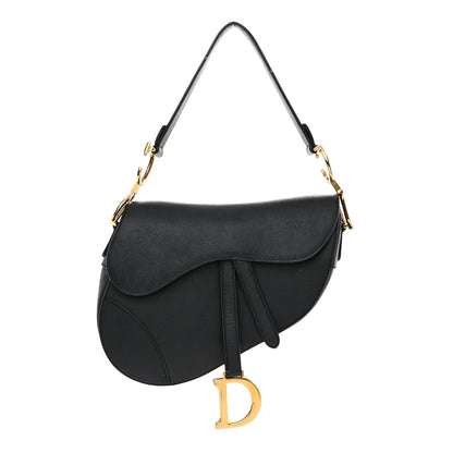 Christian Dior Grained Calfskin Saddle Bag Black 1 of 14