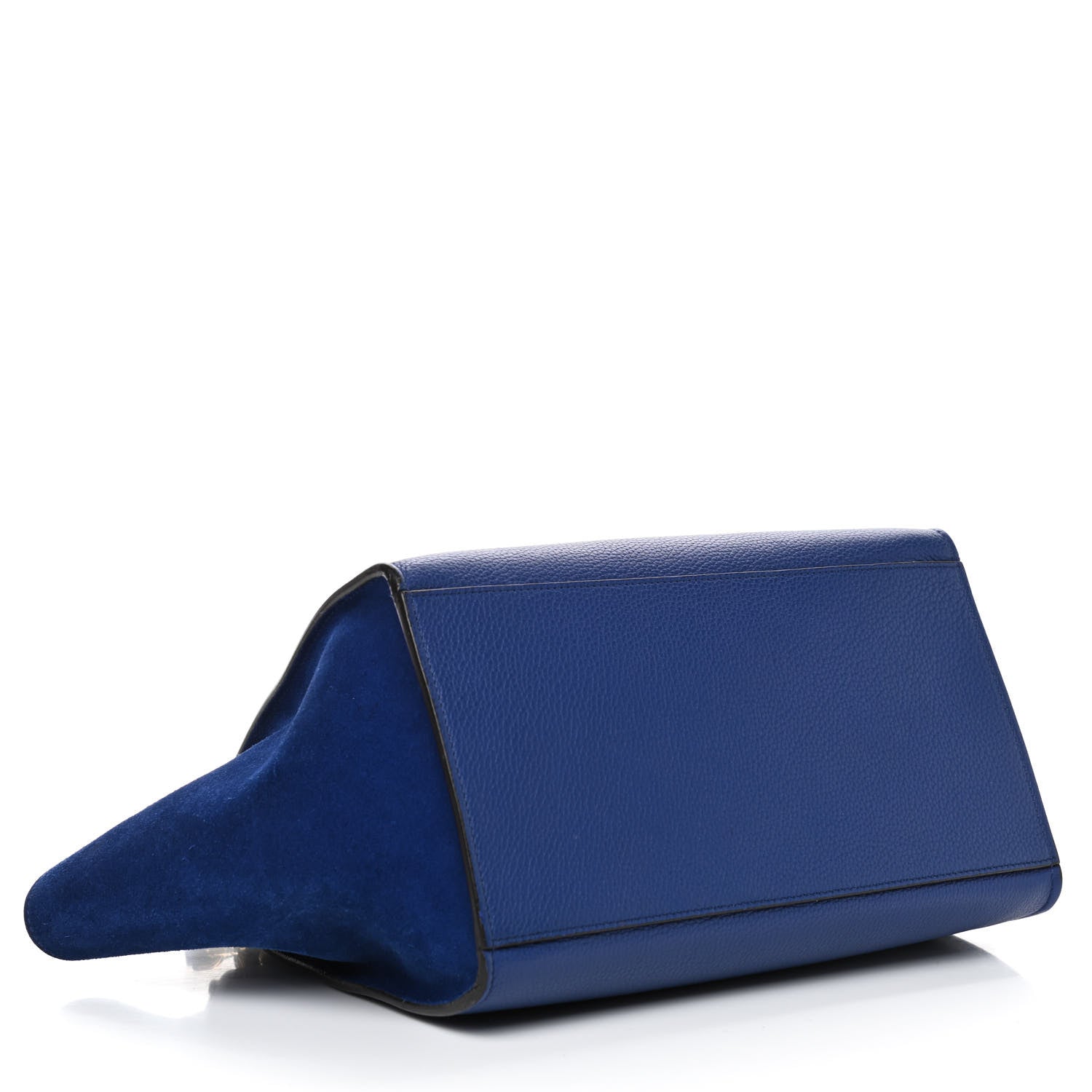 Celine Drummed Calfskin Suede Small Trapeze Indigo 3 of 4