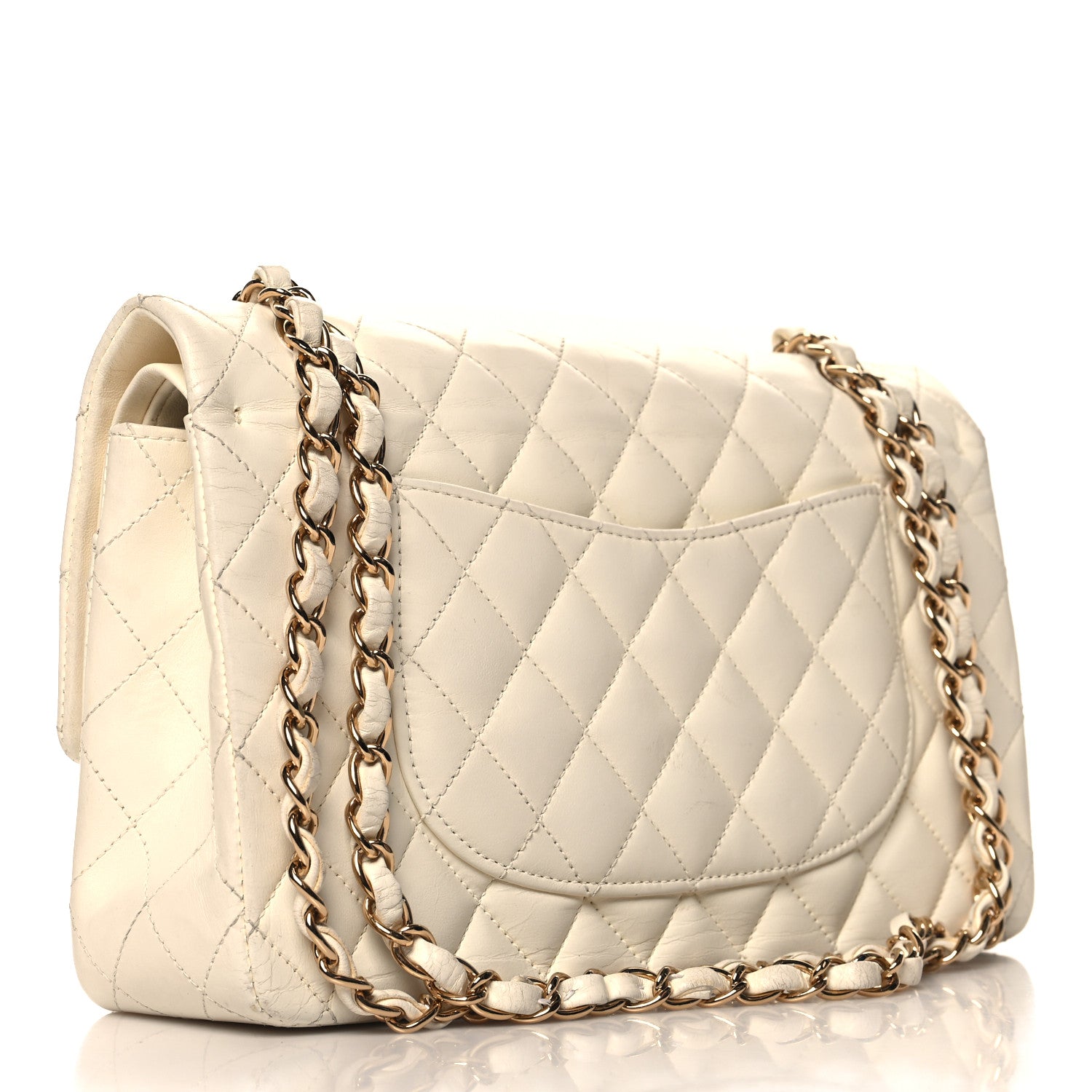 Chanel Lambskin Quilted Medium Double Flap White 3 of 15