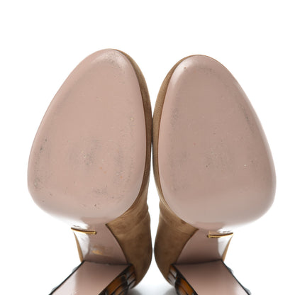Gucci Suede Dahlia Bamboo Pumps 39 Beige 10 of 10