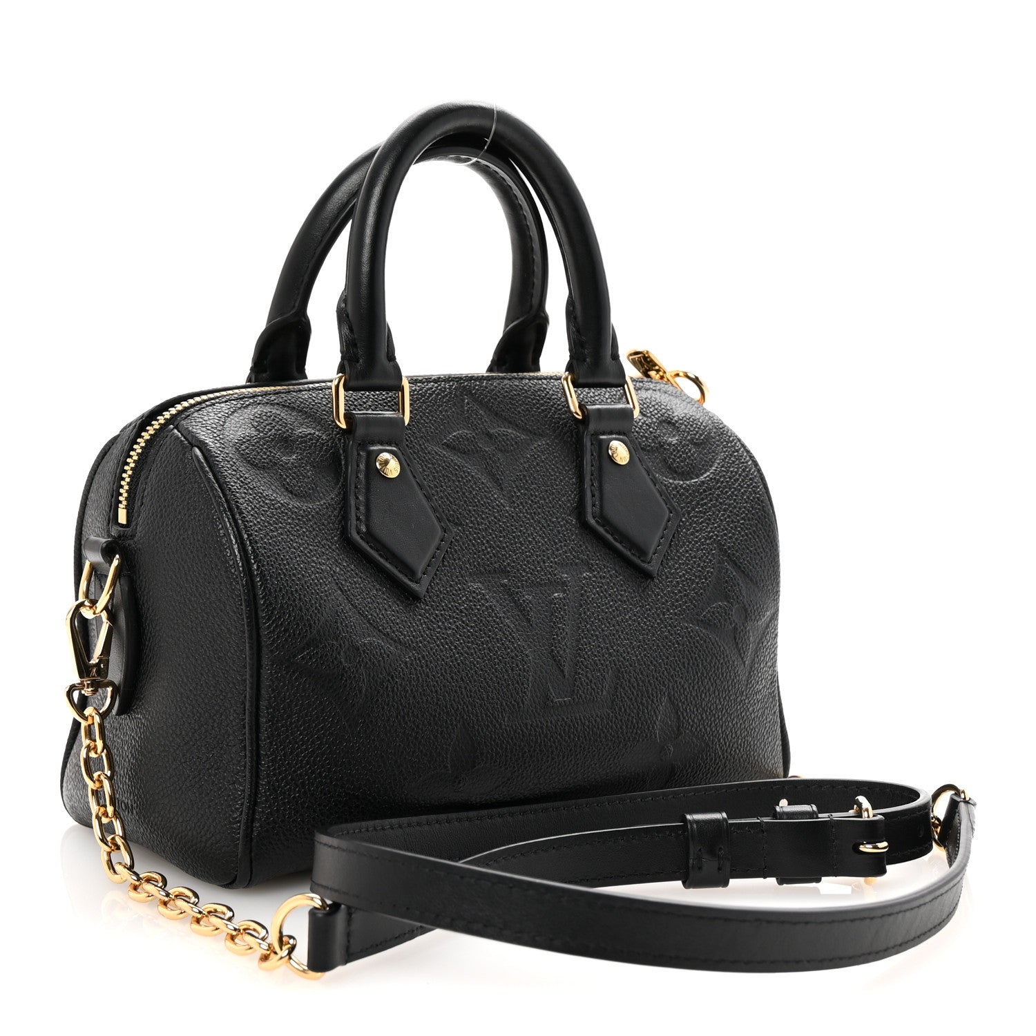 Louis Vuitton Empreinte Monogram Giant Speedy Bandouliere 20 Black 3 of 9