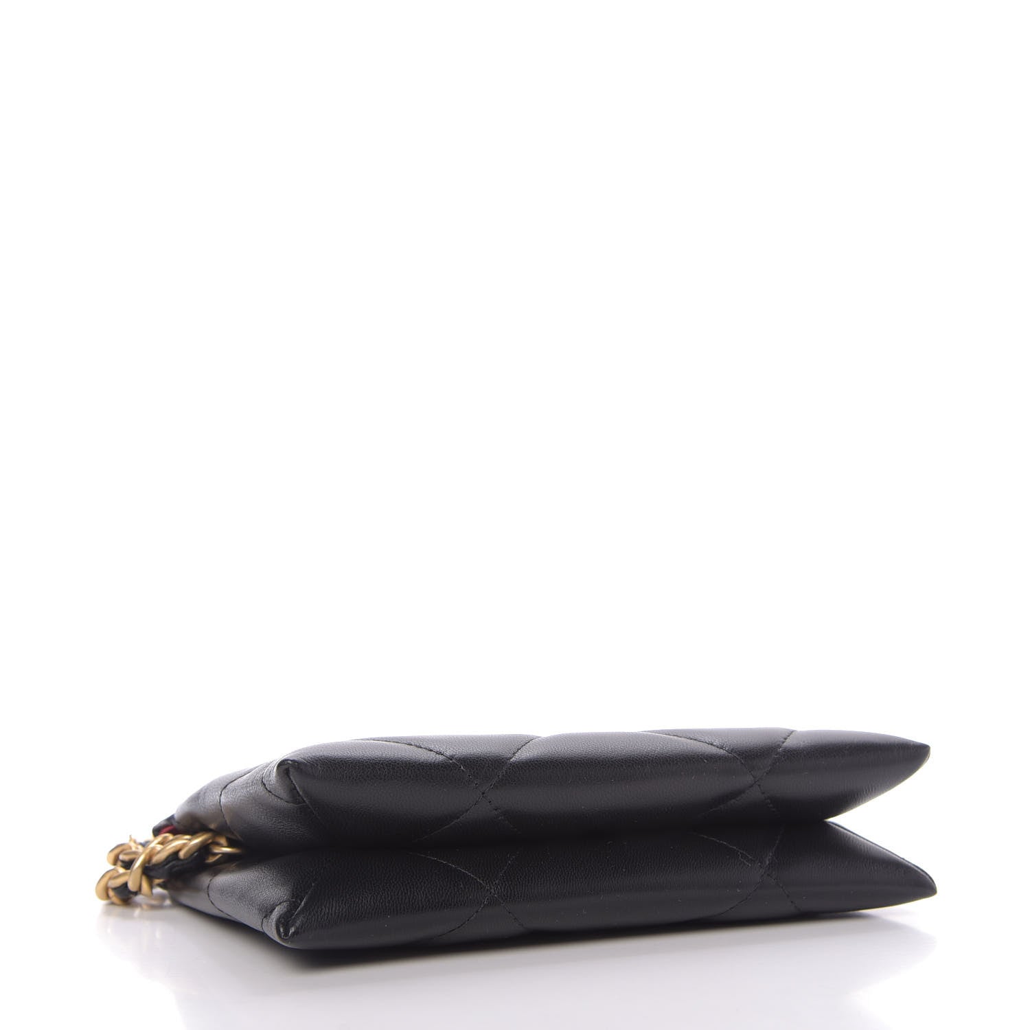 Chanel Shiny Goatskin Quilted Small Chanel 19 Pouch With Handle Black 4 of 10