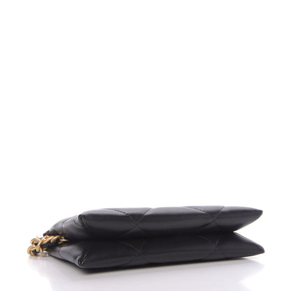 Chanel Shiny Goatskin Quilted Small Chanel 19 Pouch With Handle Black 4 of 10