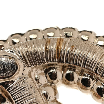 Chanel Crystal Pearl Multi Row CC Brooch Gold 6 of 6