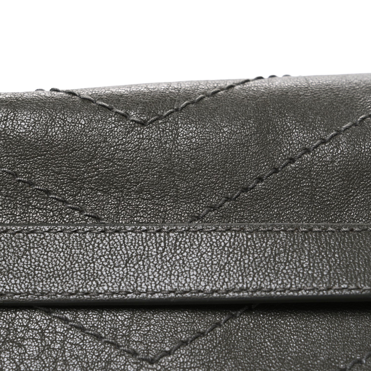 Saint Laurent Vintage Lambskin Chevron Monogram Medium Nolita Military Olive 8 of 10