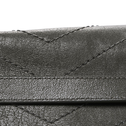 Saint Laurent Vintage Lambskin Chevron Monogram Medium Nolita Military Olive 8 of 10