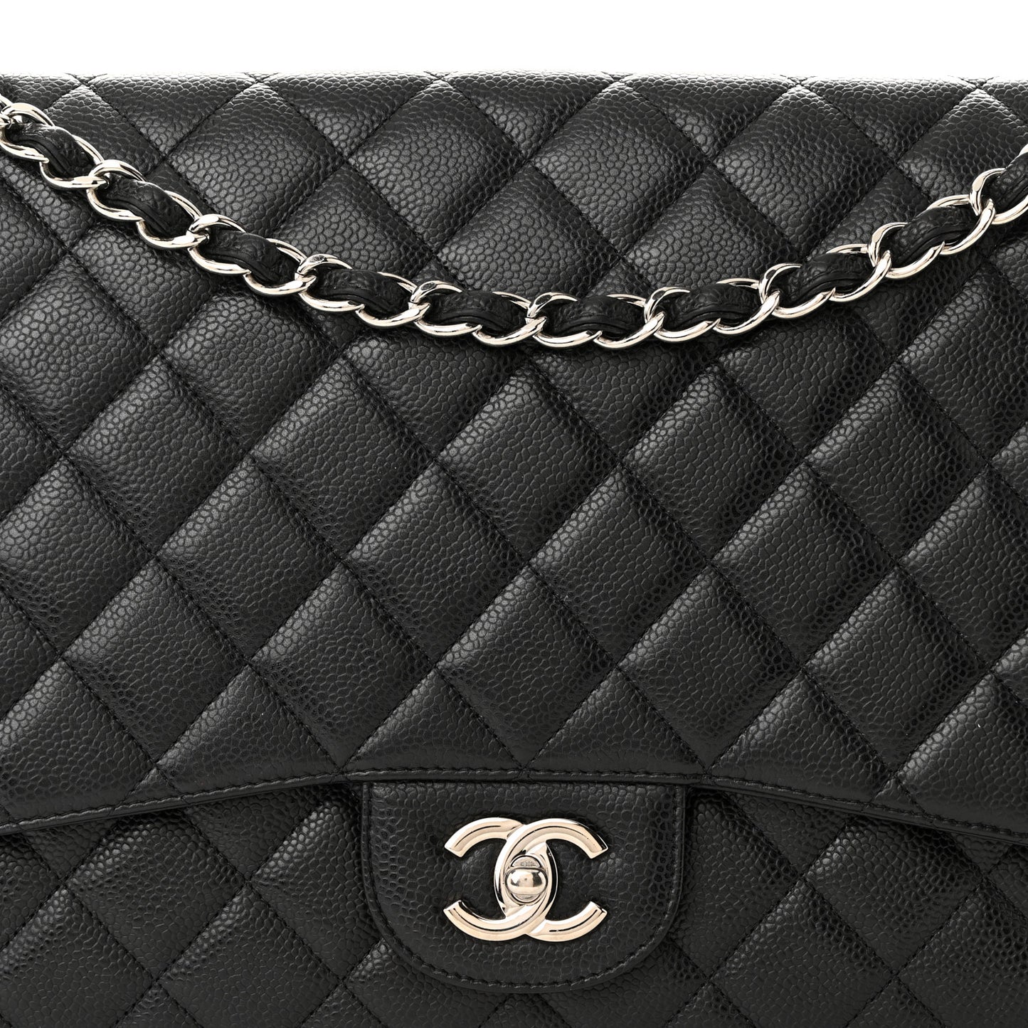 Caviar Quilted Maxi Single Flap Black