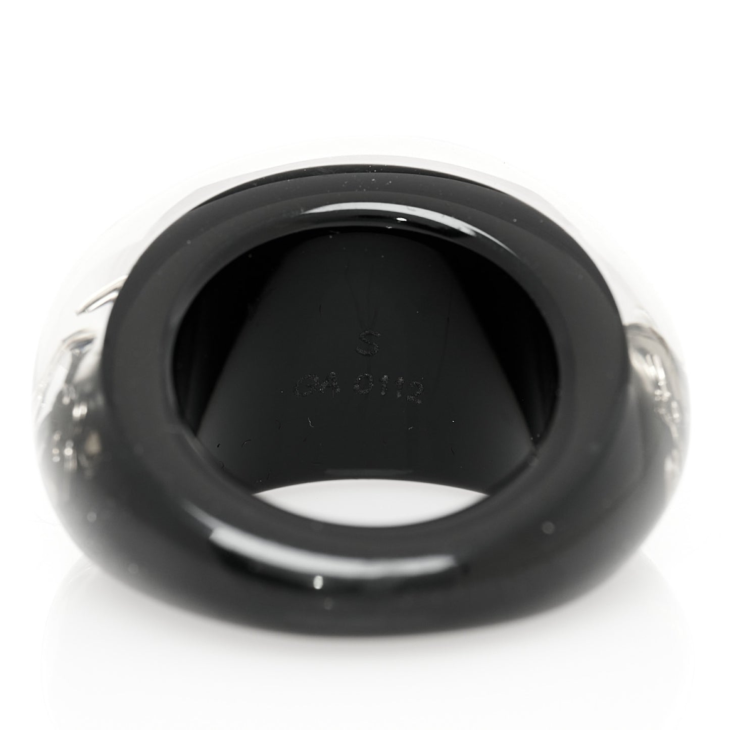Resin Swarovski Crystal Inclusion Ring Size S Black