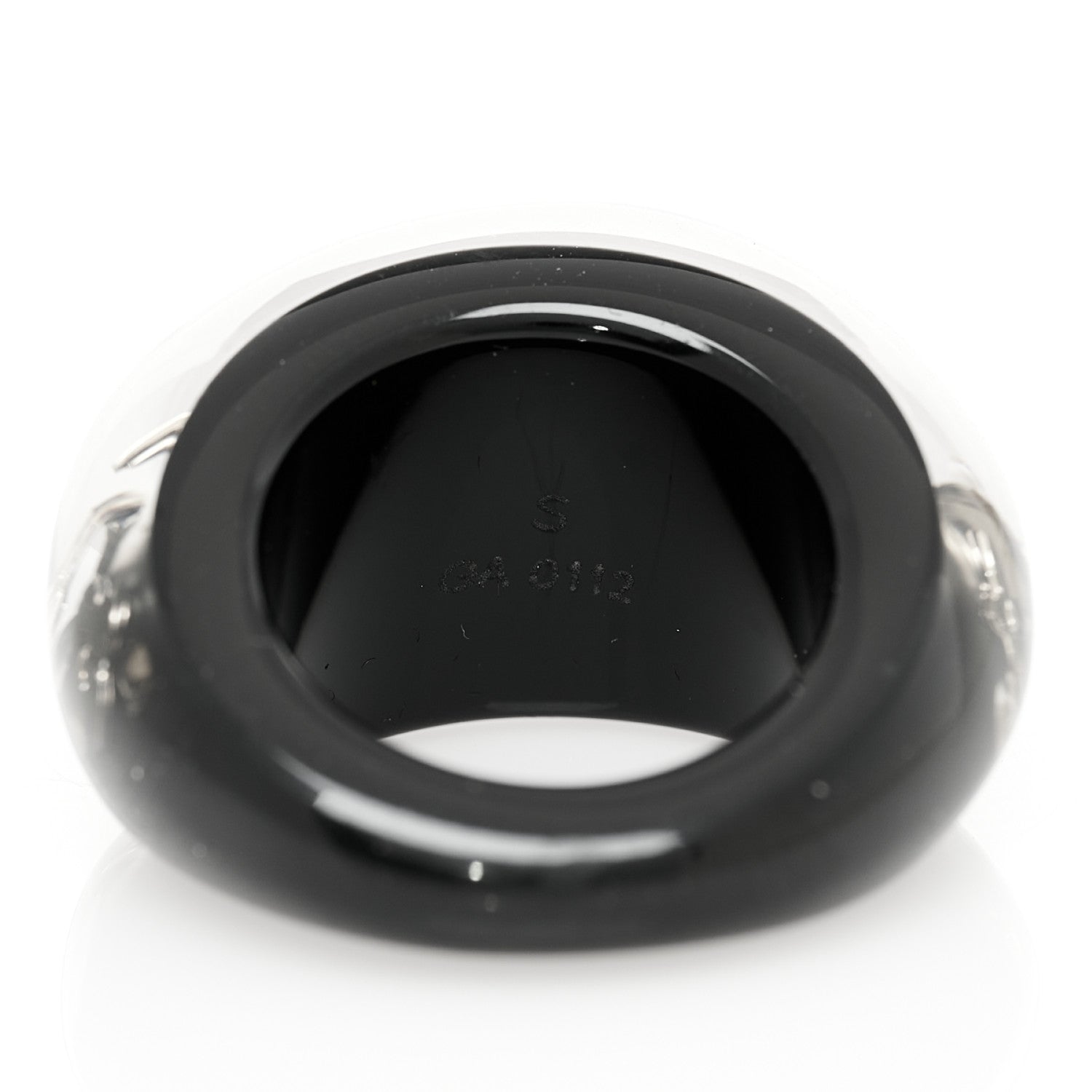 Louis Vuitton Resin Swarovski Crystal Inclusion Ring Size S Black 3 of 4