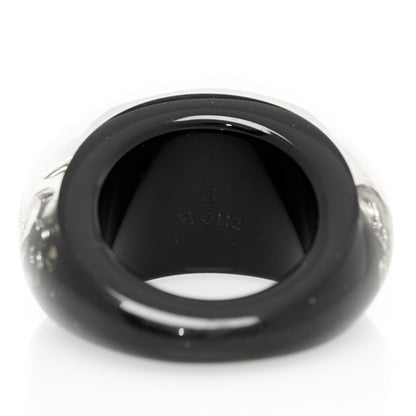 Louis Vuitton Resin Swarovski Crystal Inclusion Ring Size S Black 3 of 4