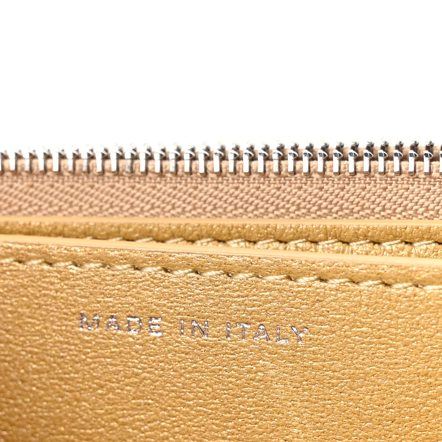 Calfskin Lizard Embossed Wallet On Chain WOC Gold