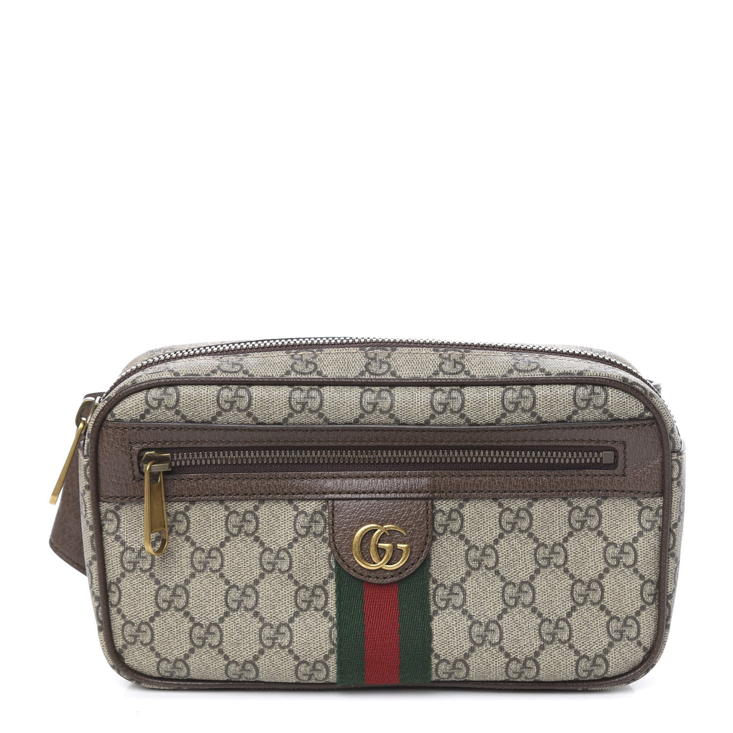 Gucci Soft GG Supreme Monogram Medium Ophidia Belt Bag Dark Brown 1 of 9