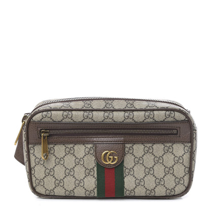 Gucci Soft GG Supreme Monogram Medium Ophidia Belt Bag Dark Brown 1 of 9