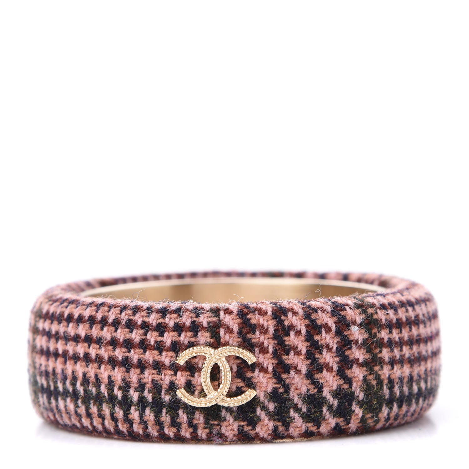 Chanel Tweed CC Wide Bangle XS Pink 1 of 4