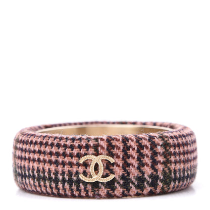 Chanel Tweed CC Wide Bangle XS Pink 1 of 4